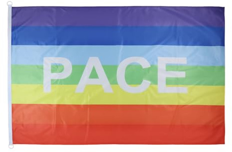 AZ FLAG Bandiera Nautica Arcobaleno Pace 150x90 cm Anelli Plastica | Uso esterno e nautico bandiera nautica della pace resistente alle intemperie con doppie cuciture e bordi rinforzati