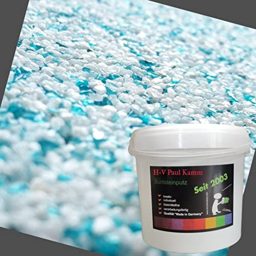20kg Buntsteinputz Glitzerputz Spiegeleffekt Glitter Mosaikputz 1-2mm - Hergestellt in Bayern -