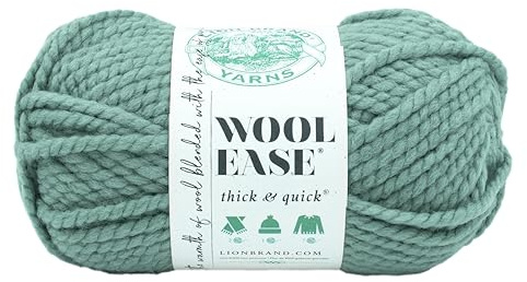 Lion Brand Yarn ullease tjockt och snabbt garn, mjukt och skrymmande garn för stickning, virkning och pyssel, 1 nys, suckulenter