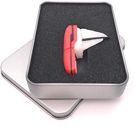 Onwomania Schiff Boot Segelboot in Rot USB Stick in Alu Geschenkbox 128 GB USB 3.0