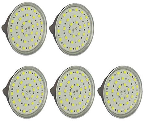 Wangqianli Bulbs LED MR16 Bulbs 24V, GU5.3 Bi-Pin Base, 6-Watt (equivalente a 50 Watt), 450-500 Lumen, Faretti AC/DC 24-40V Bulbi a LED con Coperchio in Vetro Trasparente [Classe energetica A ++] 5-