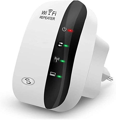 FKH WLAN repeater, trådlös nätsignal förstärkare 300 Mbit/s, med LAN-port/WPS-knapp/repeater/AP-läge WLAN-förstärkare WiFi signalförstärkare kompatibel med alla WLAN-enheter
