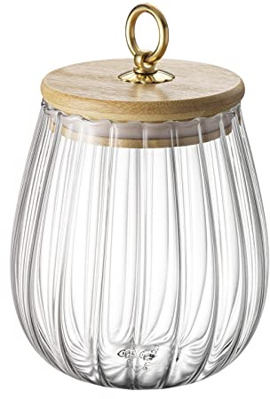 Kuahome Glass Storage Jars Set of 4 with Lid, Airtight Borosilicate Glass Containers, 300ml, Minimalist Style