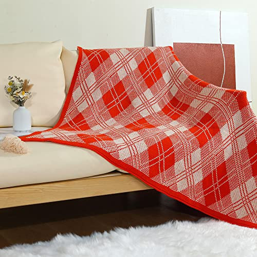 KIMKCY Kuscheldecke Bohemian Sofa Decke Geometrisches Muster Strickdecke Quasten Klimaanlagen Decke Nickerdecke-C,130 * 200 cm