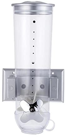 misppro Wall Mount Dry Food Dispenser Kitchen Storage with Small Cups - Single Silver