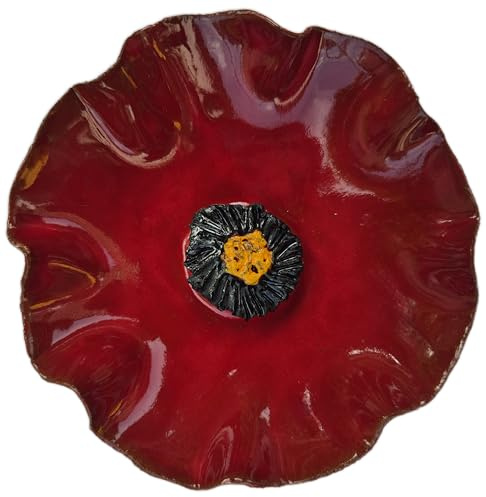 Insektentränke Keramik Mohnblume rot (12-13 cm)