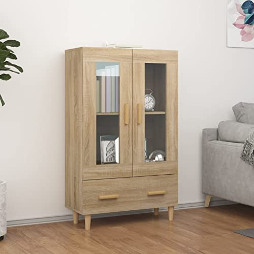 INLIFE Highboard Sonoma-Eiche 70x31x115 cm Holzwerkstoff,Braun,28.9KG,812549