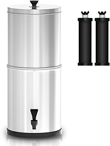 Sunydog Système de Filtration d'eau par Gravité,Seau de Filtration d'eau de système de Filtre à Eau par gravité pour la préparation aux urgences de randonnée à la Maison de Camping en Plein air