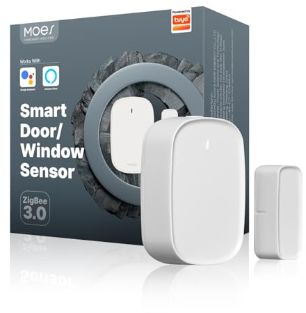 MOES ZigBee Tür Fenstersensor Hub erforderlich Smart Life Tuya Alexa | ZigBee, Tuya/MOES Hub nötig, Magnetkontakt Tür/Fenster, Smart Life, Alexa & Google, Kabellos, Alarm Automatisierung