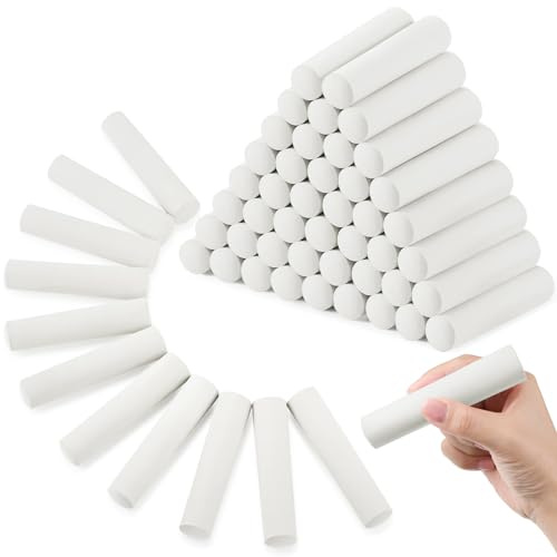 Fulmoon 80 Pcs Jumbo Sidewalk Chalk Outdoor Art Non Toxic Large Washable Street Chalk for Adults Drawing Painting (Round,White)