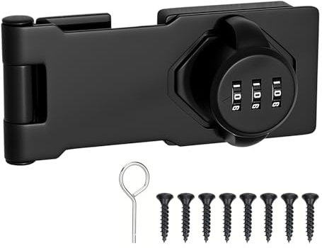 Schrankschloss, 4.5 Zoll Schrank Schloss mit Schrauben, Zinklegierungs Zahlenschloss Tür Schwarz, Zur Befestigung Von Schränken Schränken Schubladen und Zimmertüren