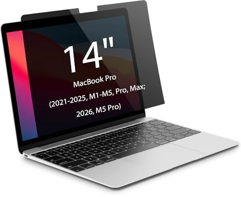 IRUYO FL Magnetic Privacy Screen for MacBook Pro 14 inch (2021-2026, M1, M2, M3, M4, M5, Pro, Max), Detachable Screen Protector, Blue Light Blocking, Anti Glare Protector and Privacy Filter Shield