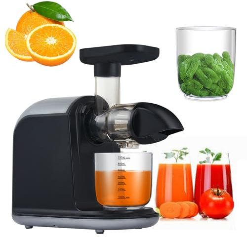 MáQuinas Exprimidoras - Exprimidor Lento De Prensa En FríO, Exprimidor Masticador Para Frutas Y Verduras Enteras - Sin Necesidad De Filtrar - Extractor De Jugo Sin Bpa - 2 Tazas + Cepillo