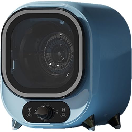 Spdazzleburst Secadora de Ropa pequeña, Secadora de Ropa de condensación portátil, Capacidad de 0,8 kg, para Uso en encimera o Montaje en Pared, compacta, Mini Secadora centrífuga,Blue
