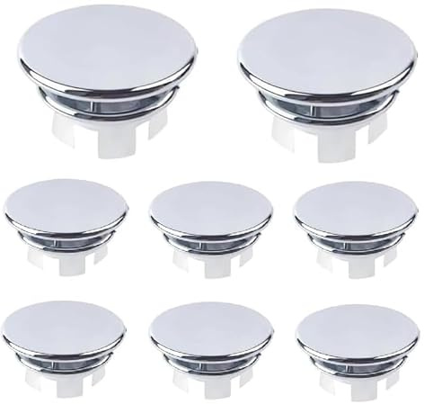 Sink Overflow Ring, 8 Pcs Stainless Steel Overflow Covers for 22-24mm Holes, Round Basin Trim Drain Cap Covers for Bathroom Basins, Kitchen Sinks and Wash Basins