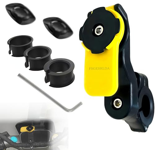 FSGESRLDA Motorcycle Phone Mount, Motorcycle Handlebar Mount,Bike Phone Holder for Bicycle,Smartphones Holder Strong Material 360° Rotating, Suitable for Motorcycles and Bicycles（Yellow）