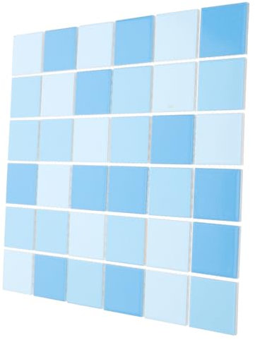 GALPADA Azulejos De Cerámica Cuadrados para Piscinas y Estanques Peces, Azul Brillante Acabado Pulido De 48 Piezas, Adecuado para Decoración De Piscinas y Bricolaje Creativo