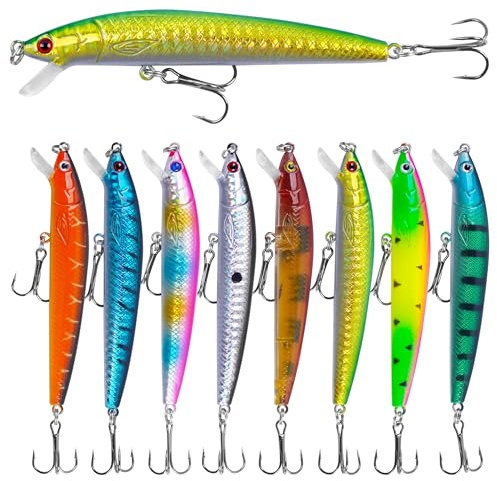 Blinker Angelköder Kunstköder Wobbler Forelle Hecht Köder Set Angeln Popper Jerkbait Swimbait mit Drillingshaken für Barsch Bass Lachs Salzwasser Süßwasser