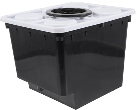 Gogogmee Hydroponic Growing Bucket Soilless Planting Pot for Vegetables and Fruits Black Plastic Greenhouse Plant Holder with One Cover for Balcony Garden and Hydroponic Cultivation