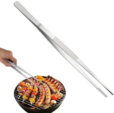 Xijobido Pinzas De Cocina De Acero Inoxidable,Utensilios De Cocina Con Mango Antideslizante De 30 Centímetros | Tenazas De Acero Inoxidable | Para Servir Alimentos En Barbacoa Y Parrilla Para Fiestas