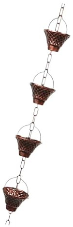 Itkcozcg Antike Bronze Regenkette Deko Hängend für Gartenentwässerung und künstlerische Dekoration Regenkette Dekoration
