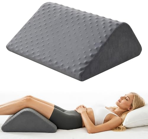 Zinueen Almohada convertible de espuma viscoelástica para rodillas y venas, 2 en 1, rodillo de doble capa, rodillo de apoyo para elevar las piernas, cojín para piernas para dormir de espalda y aliviar