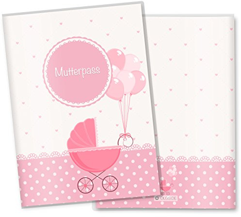 OLGS Mutterpasshülle Kinderwagen, Rosa Herzchen Schutzhülle ohne Personalisierung