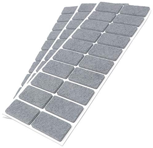 Adsamm® / 60 x feltrini autoadesivi/Grigio / 20x40 mm/Rettangolare/piedini per mobili in feltro da 3.5 mm di spessore/pad protettivi per arredi