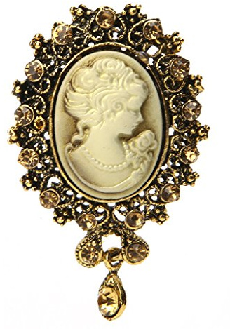 KOFUN Brosche, Lady Vintage Cameo Viktorianischen Stil Hochzeit Party Frauen Anhänger Brosche Altes Gold