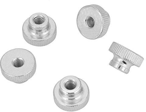 5 dadi zigrinati, manopole rotonde di tipo alto M6 con, acciaio al carbonio nichelato, GB806