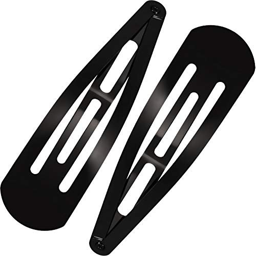 30 Stücke 3,1 Zoll Große Metall Snap Haarspangen Kein Schlupf Haarspangen Mädchen Frauen Haar Schmuck (Schwarz)