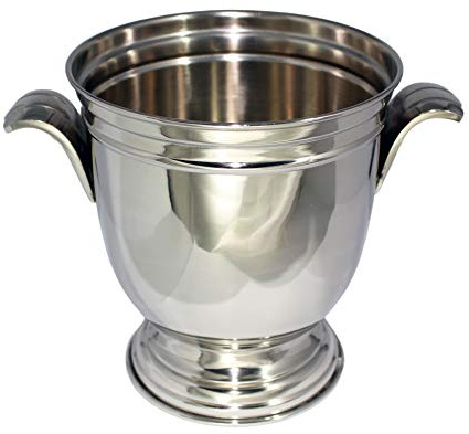 Champagne Wine Bucket Nickel Plated Metal Party Bar Cooler Ice Bucket Small and Large Size (25cmx20cm)