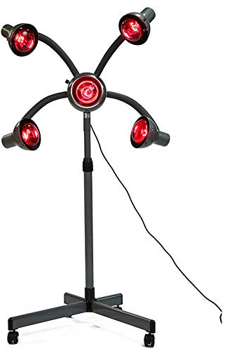 5 têtes Infrarouge Chaleur Lampe Salon Cheveux vapeur 750W Sèche-cheveux Couleur Processeur Accélérateur Chauffe-eau Professionnel Roulant Base Coiffure Équipement pour Rapide Séchage hair, gris