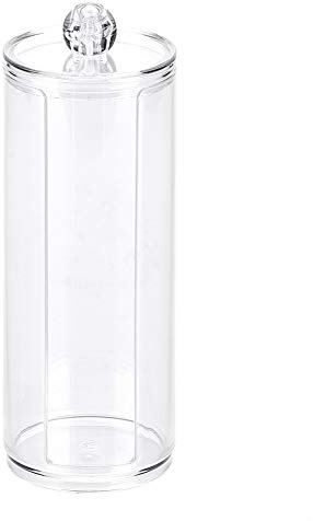 Cotton Pad Organizer - Geteilter Aufbewahrungsbehälter, Transparenter Runder Acryl-Koffer für Pads und Puffs