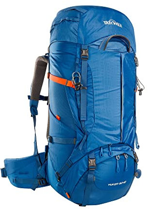 Tatonka Yukon 50+10 - Trekkingrucksack mit Frontzugriff, verstellbarem Rückensystem, extra Bodenfach, Regenhülle und 60 Liter Volumen (blue)