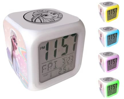 Desconocido Kids- Réveil projecteur Ke07 La Reine des Neiges 2, Couleur (WD22140)