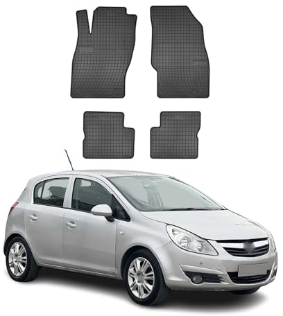 OMAC Fußmatten für Opel Corsa D 2006-2014 Schwarz | Antirutsch, Gummimatten, Automatten, Allwetter, fahrzeugspezifisches Produkt, wasserdicht