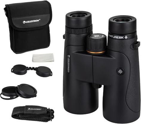 Celestron 72326 Nature DX 12x50 Fernglas für Natur- und Vogelbeobachtungen, vollvergüter mit BaK-4-Prismen, gummiarmiert, anlaufgeschützt und wasserdicht