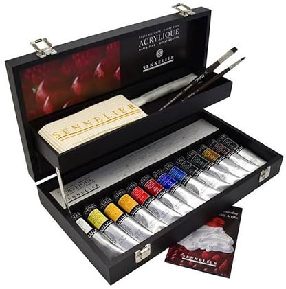 Sennelier Set di pittura acrilica extrafine in valigetta di legno