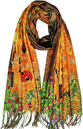 VENVSBEE Damen Art Print Scarf Pashmina Shawl Wrap Mode-Schal