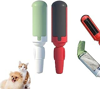 Pet Hair Remover Roller Reusable Cat and Dog Hair Remover Brush Sticky Lint Brush for Dog Reusable Lint Roller Washable Sticky Roller for Pets for Carpet Furniture Clothes Bedding (2PCS)