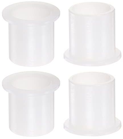 sourcing map 4pcs Flanged Sleeve Bearings 20mm Bore 24mm OD 26mm Length Nylon Bushings for Shaft, White