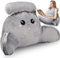 Jetcloud Bed Comfortable Backrest 70x43cm Detachable Relax Cuddle Arm Back Pillow Lumbar Support Cushion Washable Cover for Sitting Reading Watching TV Games(grey), Cotton, L