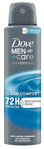 Dove Dove Men + Care, Deodorant für Herren, mit 1/4 Feuchtigkeitscreme, feuchtigkeitsspendende und hautfreundliche Formel, Schutz bis zu 72 Stunden, 150 ml