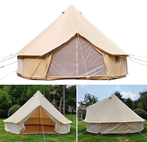 RajoNN Zelt 3M & 4M Outdoor wasserdichtes ZeltGroßes Baumwoll-Canvas-Zelt Jurte4-Jahreszeiten-Rahmenzelt