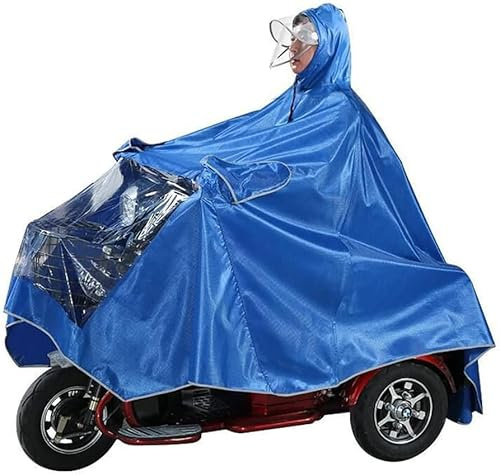 raincoat,Electric bike raincoat,cycling raincoat Oversized Motorcycle Tricycle Rain ponchoThickening raincoat Single/Double Electric Bike Tricycle poncho(Blue Single 4XL)