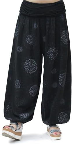 Glamexx24 Damen Haremshose leichte Pumphose Aladin-Hose Sarouelhose Yogapant Pluderhose Freizeithose Sommerhose