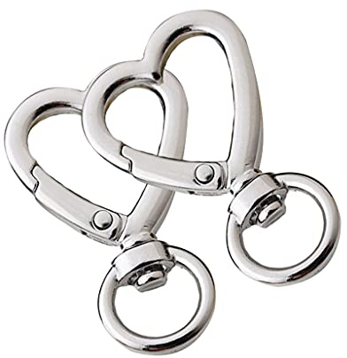 Karabinerhaken für Taschen, Accessoires, Handtaschen, Griff, Herz, Hummer, Metallverschluss, Karabinerhaken für Schlüsselanhänger, S, 2 Stück