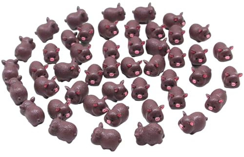 Acunny Miniatur-Schwein, Gartendekoration – Schweine-Spielzeugfiguren aus Kunstharz | Schwarze Schweinefiguren, Spielzeug für Haus, Partyzubehör und Verbesserung des Gartens