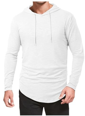 POIUIYQA T-Shirt À Manches Longues pour Homme avec Encolure Rond T-Shirt Décontractée T-Shirt Manches Longues Pull à Capuche Sweat-Shirt
